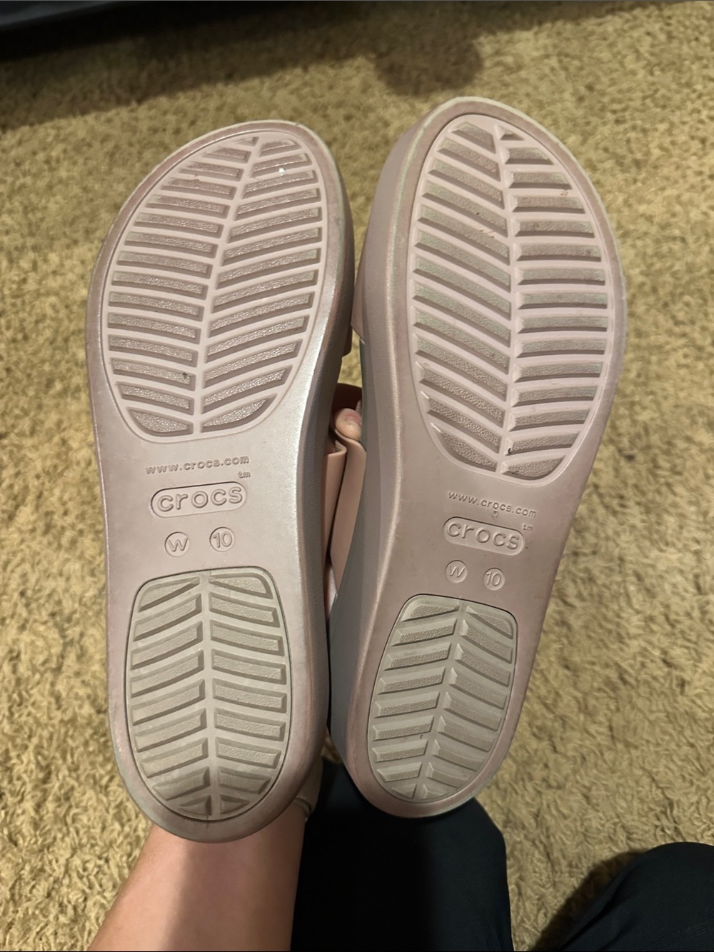 CROCS Women's Blush Pink Platform Slide Sandals - Picture 3 of 4